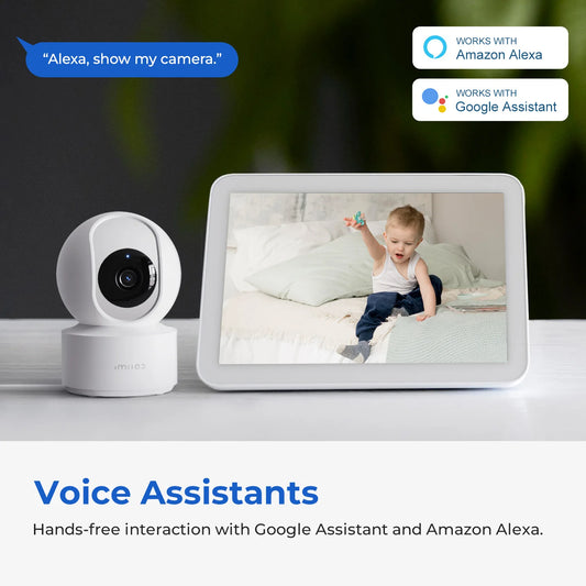 IMILAB WiFi 6 Indoor Baby Monitor Camera with AI Detection Night Vision 2-Way Audio 360° PTZ for Child Safety C21/C22