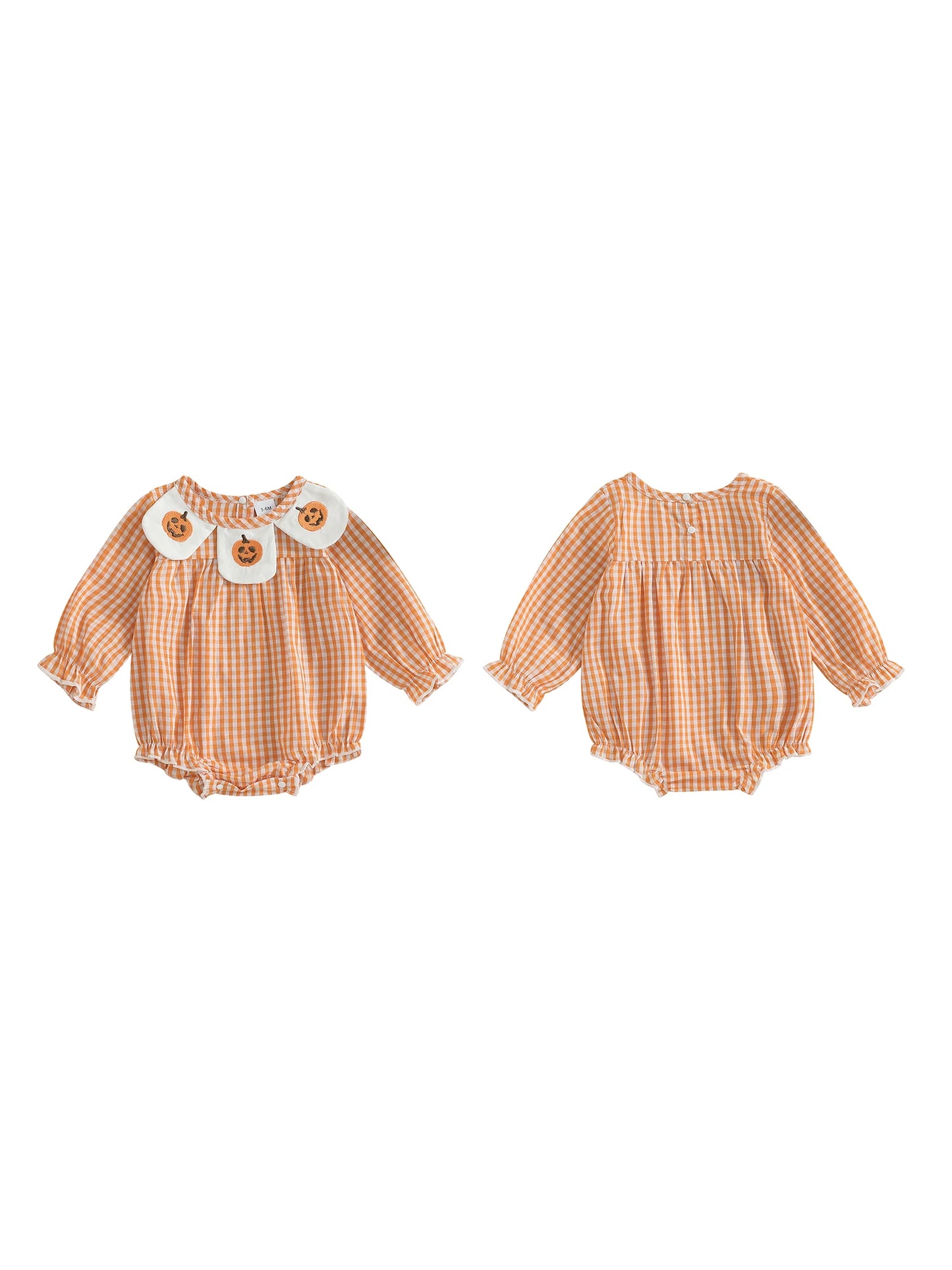 Infant Girls Halloween Rompers with Witch Hat Embroidery and Striped Long Sleeve Bodysuits for Trick-or-Treating Fun