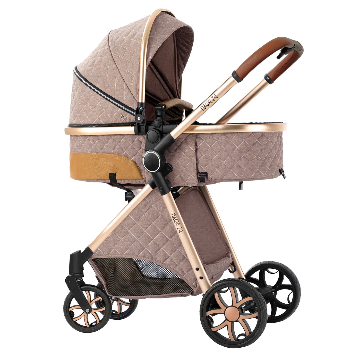3‑in‑1 Baby Stroller Travel System Pushchair Lightweight Pram from Birth All‑Terrain Baby Compact Fold Stroller with 4 wheels