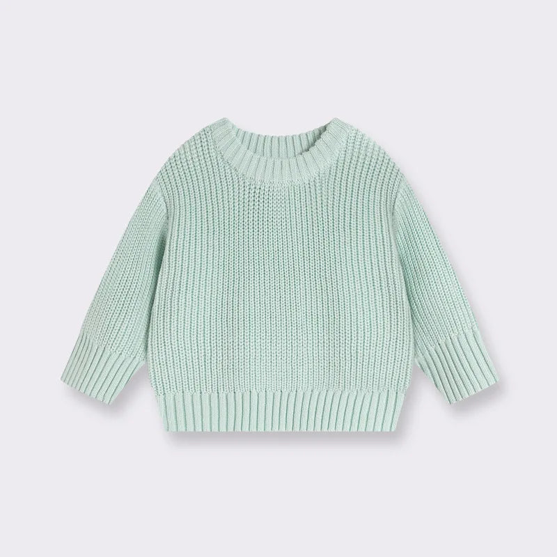 0-6T Newborn Baby Sweater Kid Boy Girl Winter Clothes Warm Thick Knit Pullover Top Infant Long Sleeve Basic Knitwear Outfit