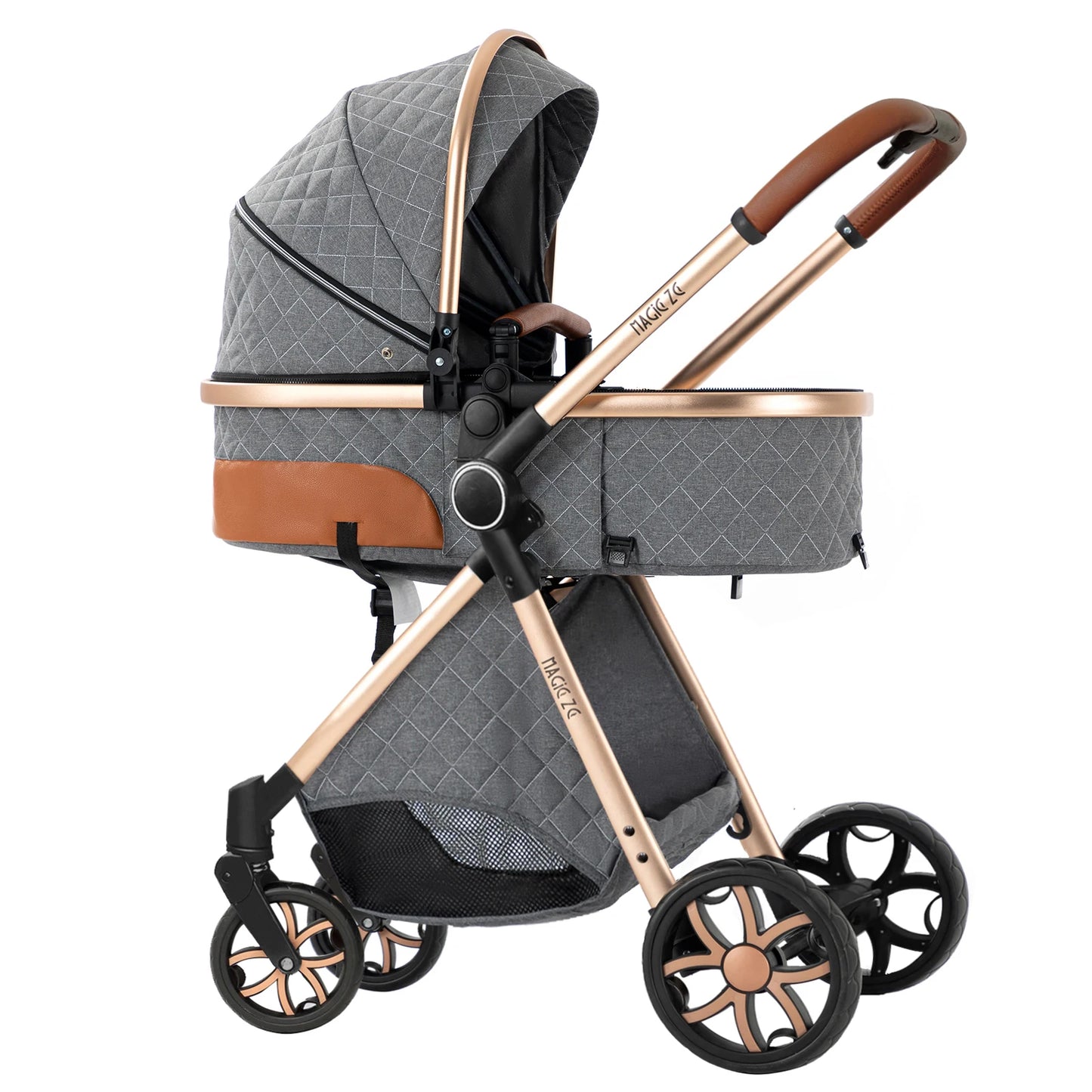 3‑in‑1 Baby Stroller Travel System Pushchair Lightweight Pram from Birth All‑Terrain Baby Compact Fold Stroller with 4 wheels