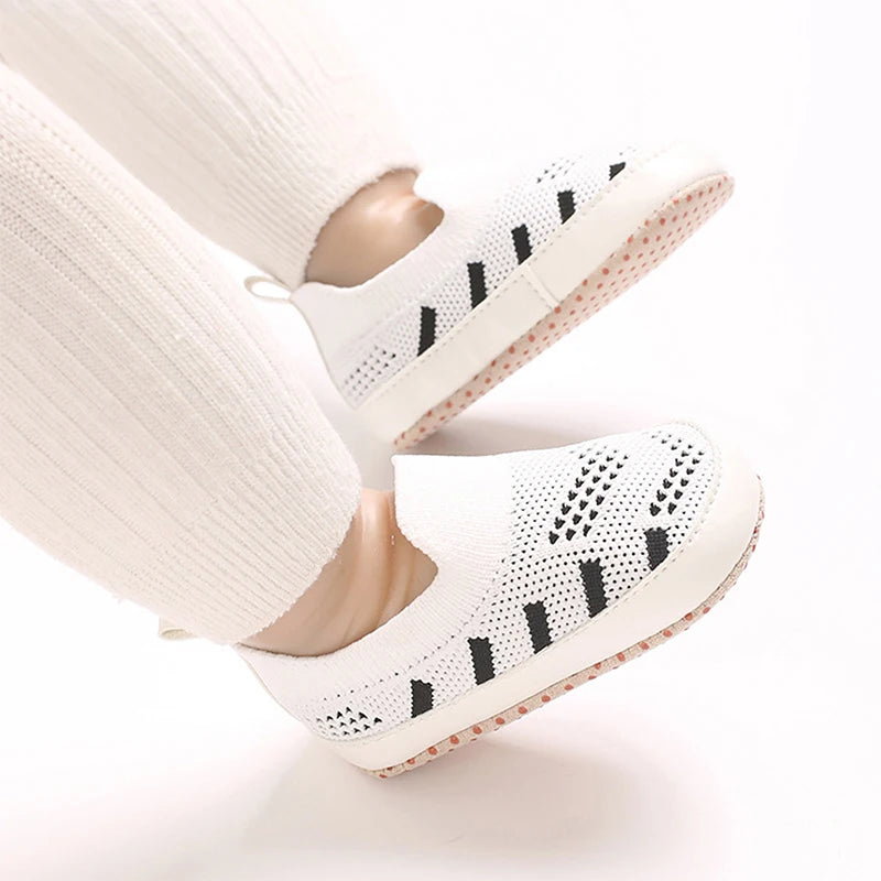 Toddler Canvas Sneakers Colorful Striped Slip-on Shoes Lightweight Breathable Soft Sole Casual Shoes for Summer Autumn