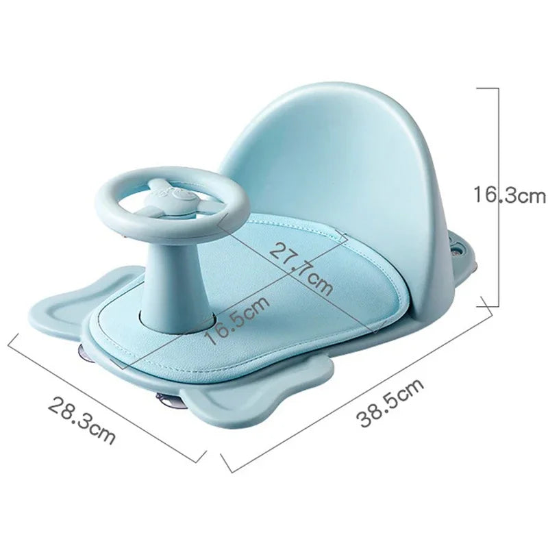 Baby Bath Seat Can Sit/Lie Down Newborn Non-slip Round Bathtub Seat with Non-Slip Soft Mat Universal Safety Support Bath Chair