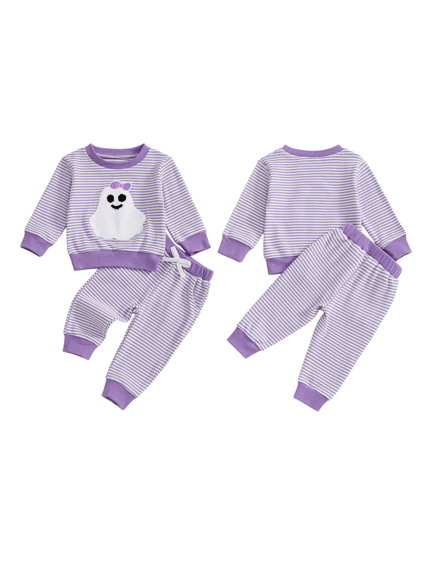 Infant Baby Boy Halloween Pumpkin Patch Printed Hoodie Pullover Elastic Waist Joggers 2 Piece Set for Toddlers