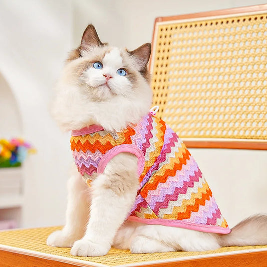 Pet Cat Clothes Breathable Kitty Clothing