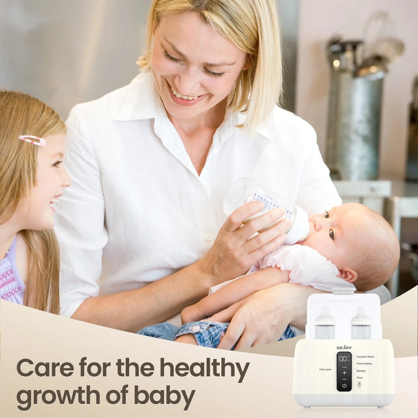 Sejoy Bottle Warmer For Baby,6-in-1 Fast Baby Milk Warmer with LCD Display,Double Bottle Warmer,Steam Sterilizer,24H Temperature