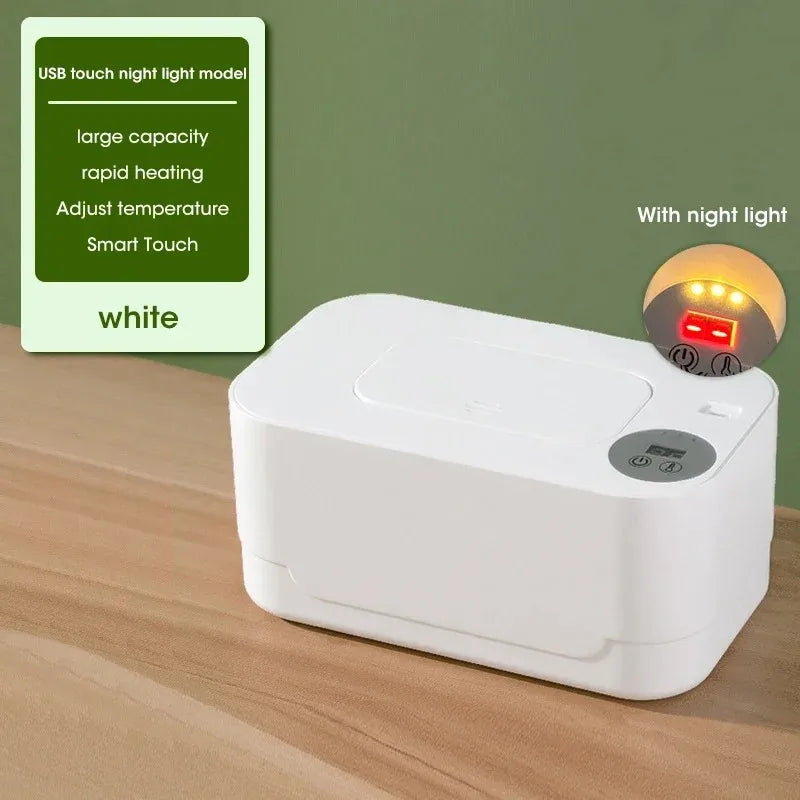Portable Baby Wet Wipe Heater Baby Wipe Heater with LED Display Wipe Heater Wipe Heating Box USB Charging Temperature Regulation