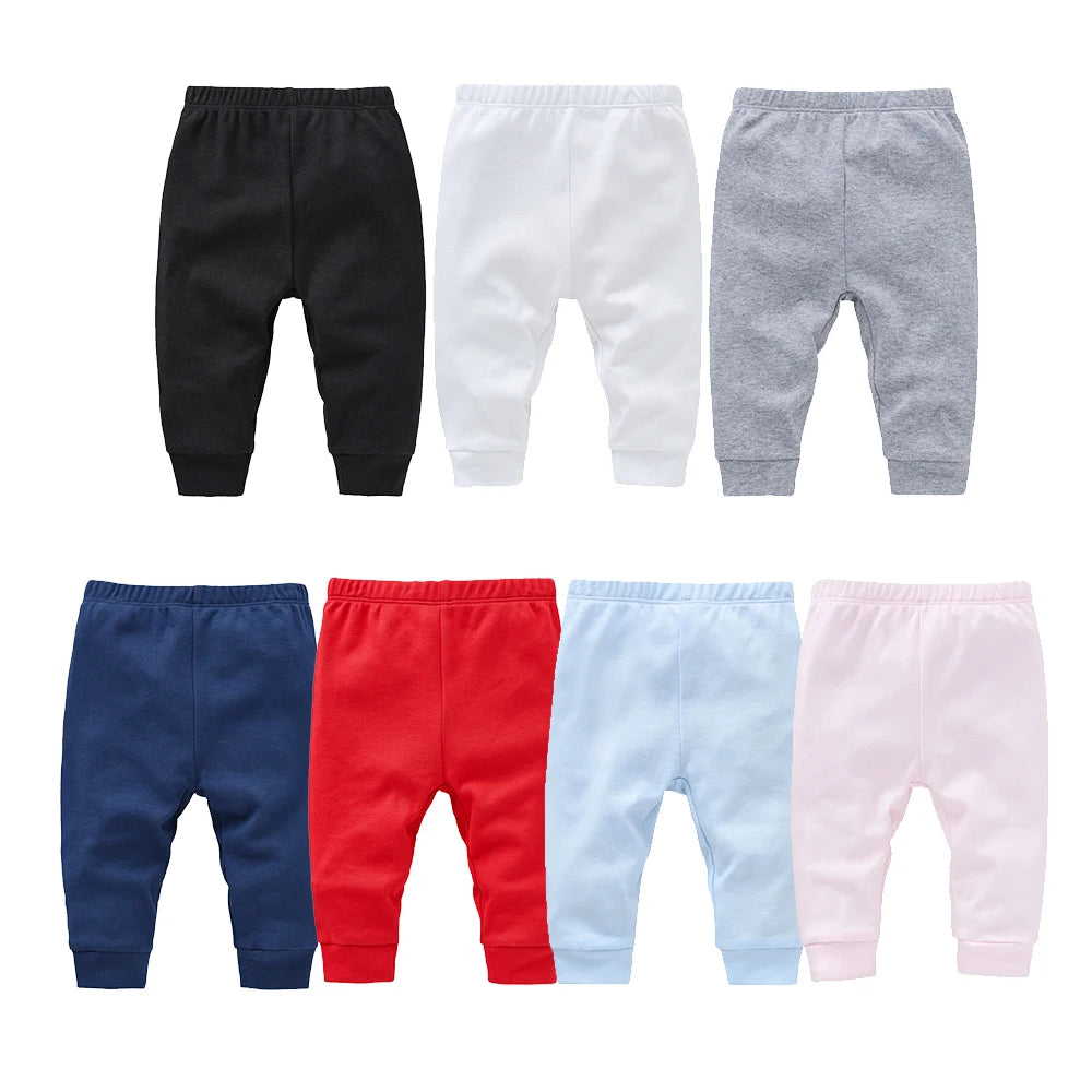3 Pieces Set 100% Cotton Baby Rompers Pants Hat Blank Colors Kids Trousers Plain Newborn Clothing Muslin Bodysuit Clothes