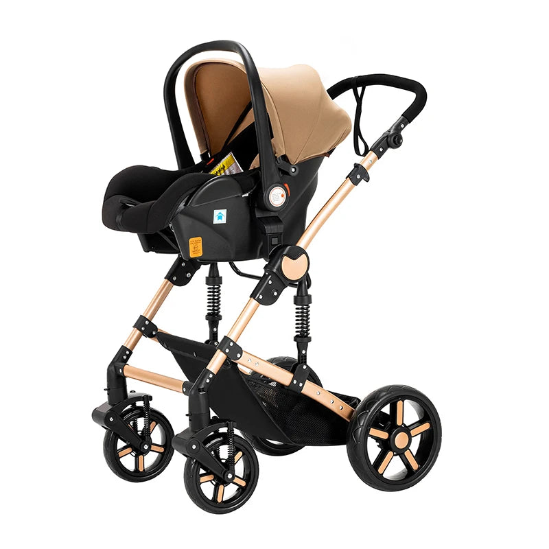 Travel System Stroller Baby Stroller 3 in 1 Foldable Stroller Baby Accessories Stroller with Storage Basket Car Seat for Newborn