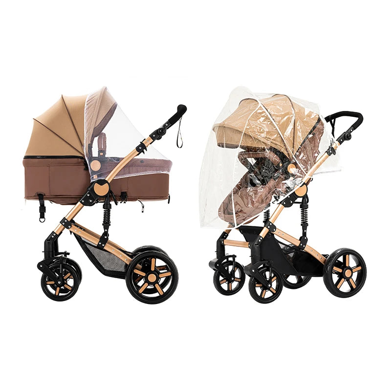 Travel System Stroller Baby Stroller 3 in 1 Foldable Stroller Baby Accessories Stroller with Storage Basket Car Seat for Newborn