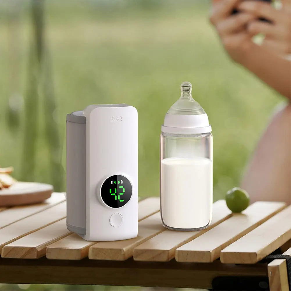 Portable Bottle Warmer Rechargeable Cordless Milk Warmer with Temperature Control Travel Warmer for Traveling Camping Home