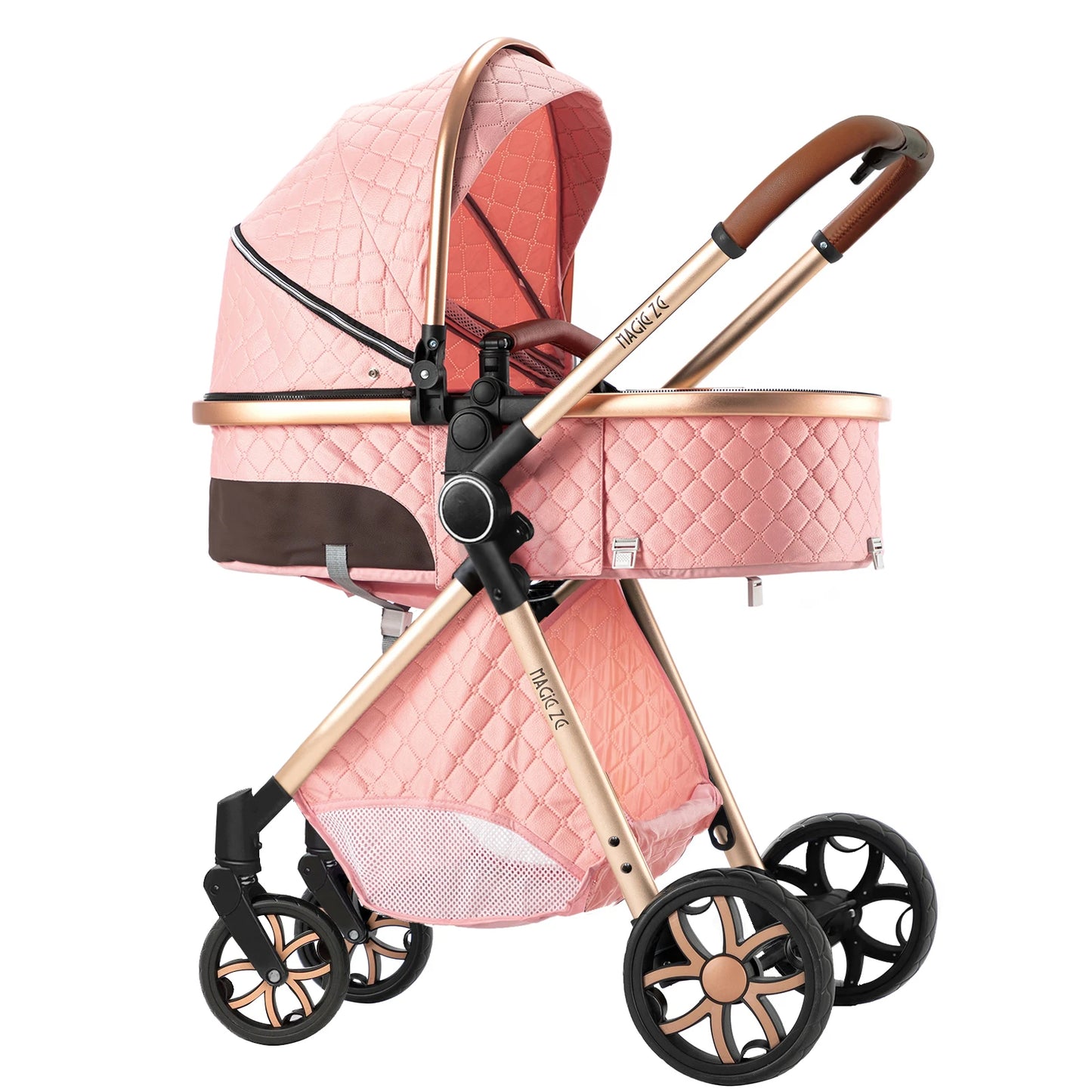 3‑in‑1 Baby Stroller Travel System Pushchair Lightweight Pram from Birth All‑Terrain Baby Compact Fold Stroller with 4 wheels