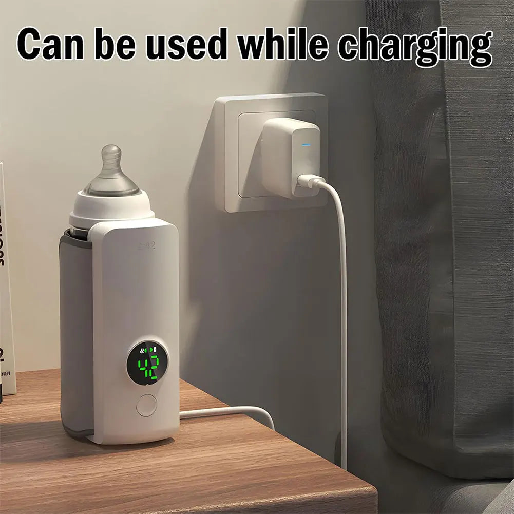 Portable Bottle Warmer Rechargeable Cordless Milk Warmer with Temperature Control Travel Warmer for Traveling Camping Home