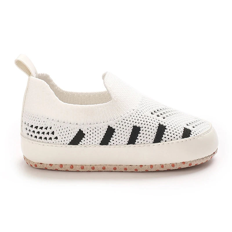 Toddler Canvas Sneakers Colorful Striped Slip-on Shoes Lightweight Breathable Soft Sole Casual Shoes for Summer Autumn