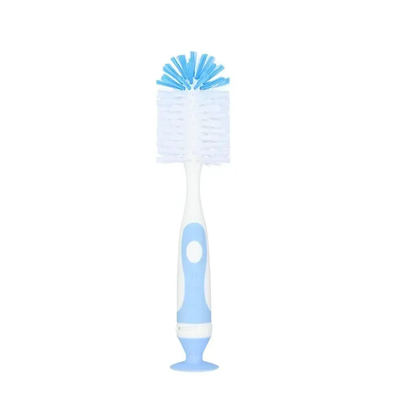 2 in 1 Mother-child Nylon Baby Bottle Cup Cleaning Brush Suction Stand Type Feeding Clean Tool Set