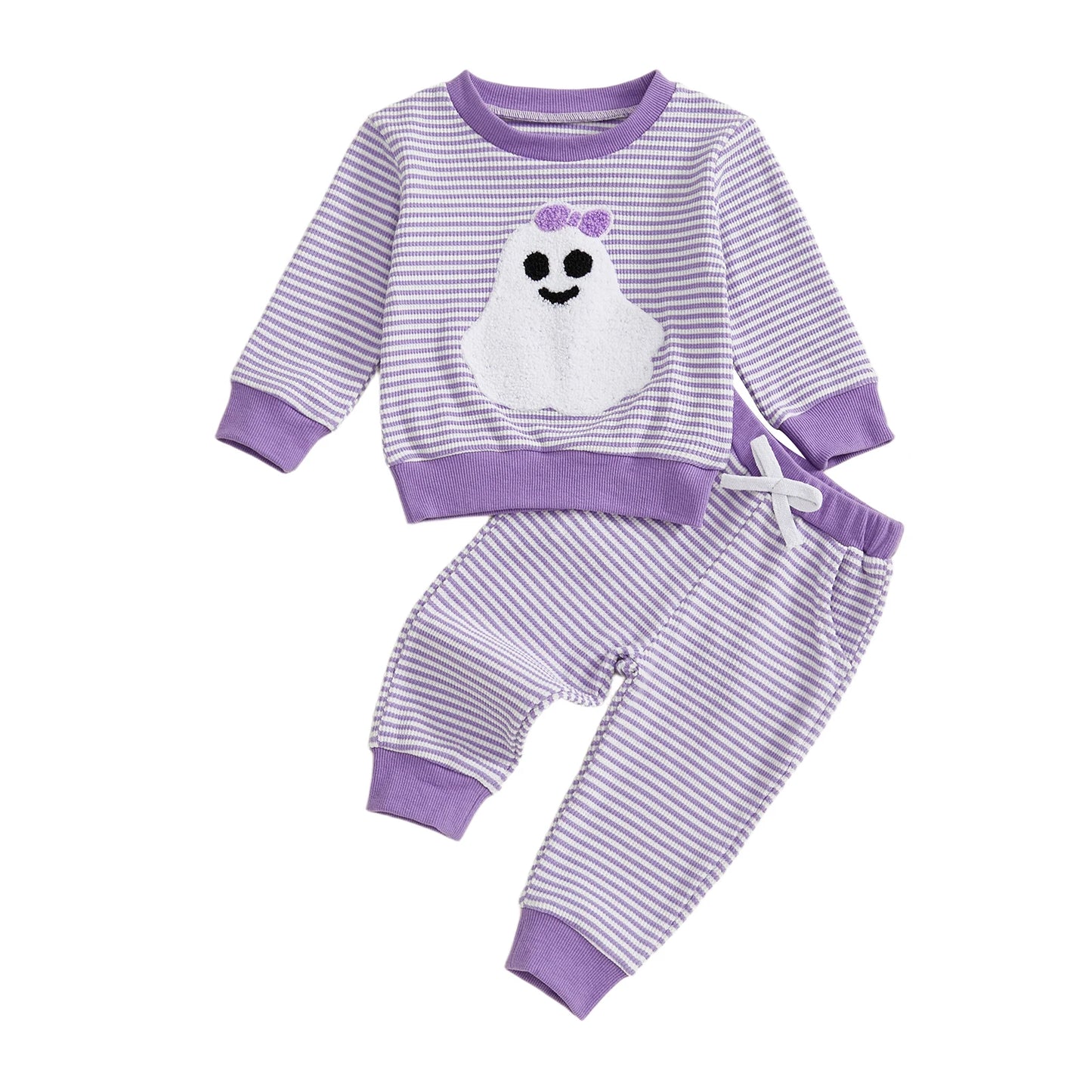 Infant Baby Boy Halloween Pumpkin Patch Printed Hoodie Pullover Elastic Waist Joggers 2 Piece Set for Toddlers