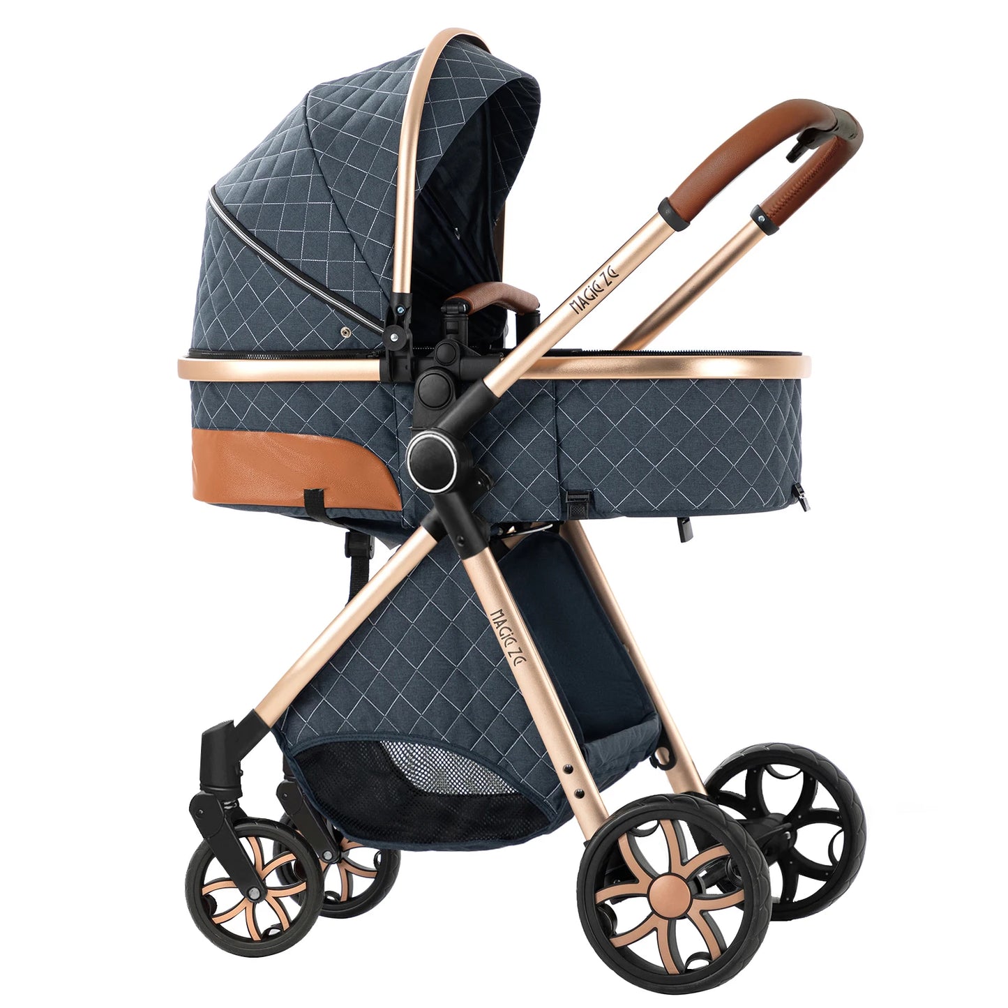 3‑in‑1 Baby Stroller Travel System Pushchair Lightweight Pram from Birth All‑Terrain Baby Compact Fold Stroller with 4 wheels
